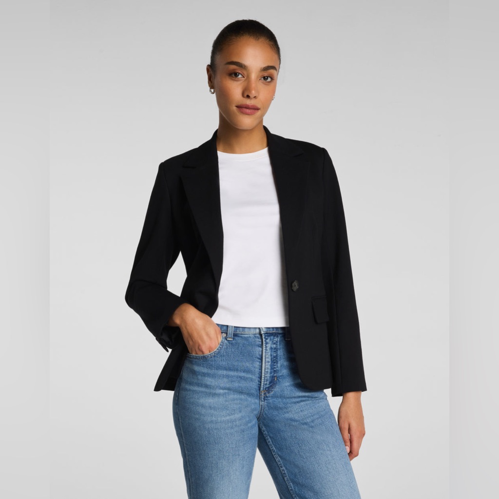 Spanx Ponte Tailored Blazer In Black - Xs - Nwt $228